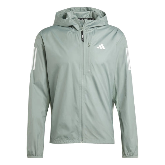 Adidas Men's Silver Green Mastery Running Jacket - Velora Luxury Fashion