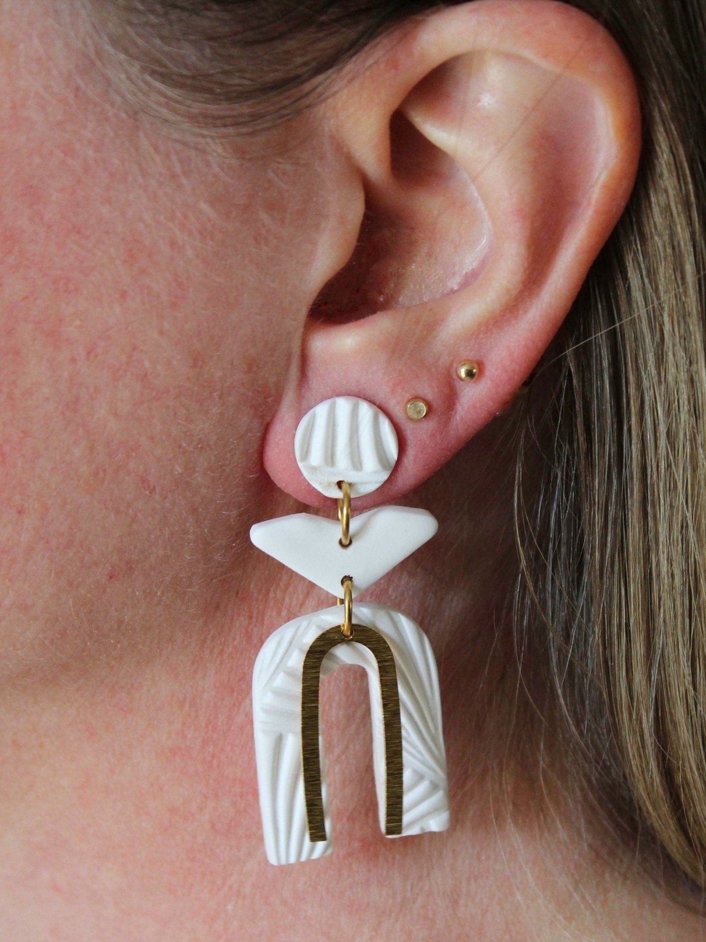 Alma Rosa Jewelry White Polymer Clay Earrings - Velora Luxury Fashion