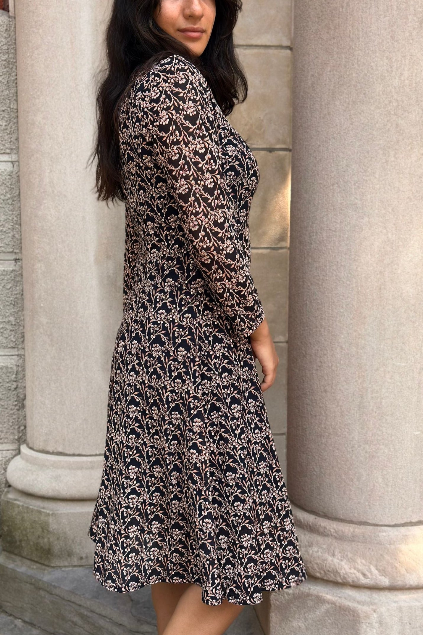 Audrey Floral Stretch Fit & Flare Dress - Velora Luxury Fashion