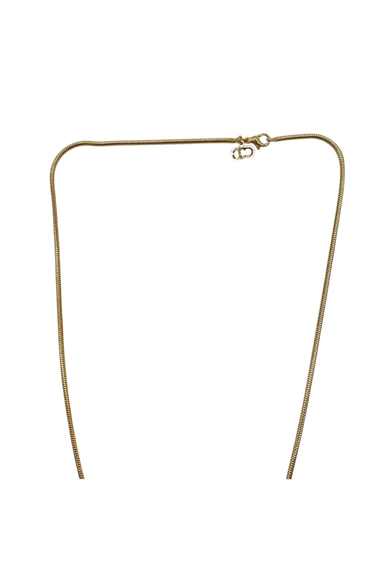 Auth Christian Dior CD logo/Rhinestone Pendant Necklace SK010207 - Velora Luxury Fashion