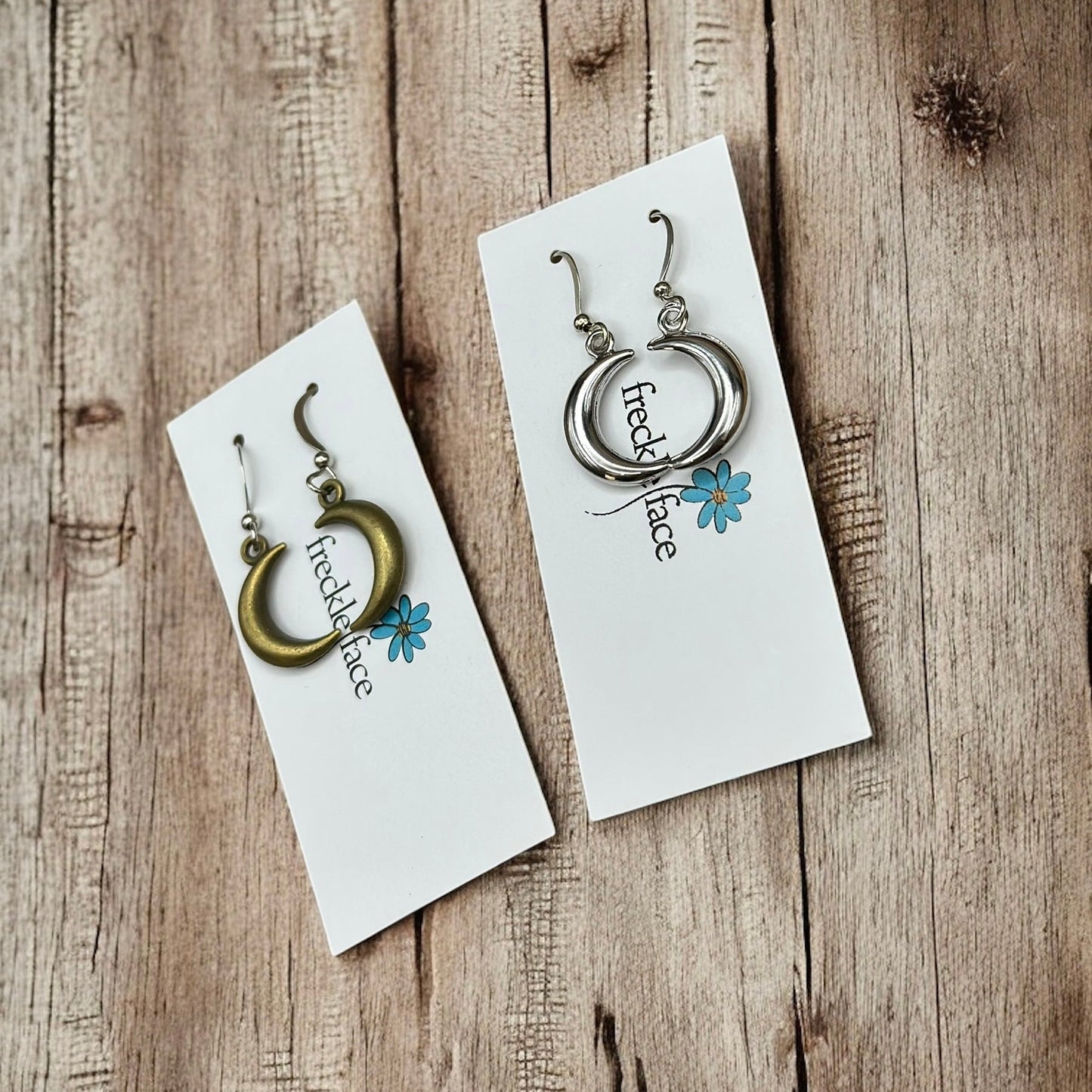Bubble Moon Earrings - 3D Crescent Shape, Hypoallergenic, Nickel-free - Velora