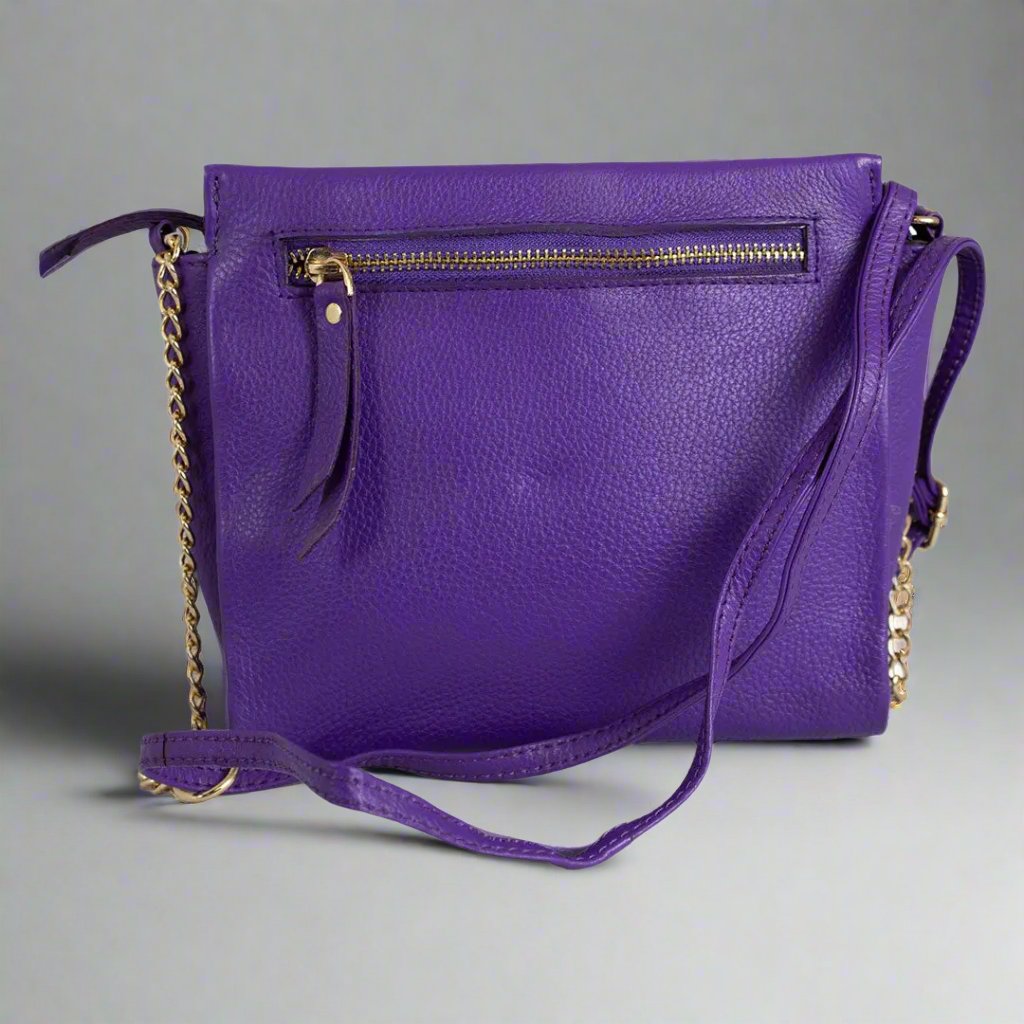 BOL Women's Cross Body Leather Bag with Chain and Leather Strap Boutique of Leathers/Open Road