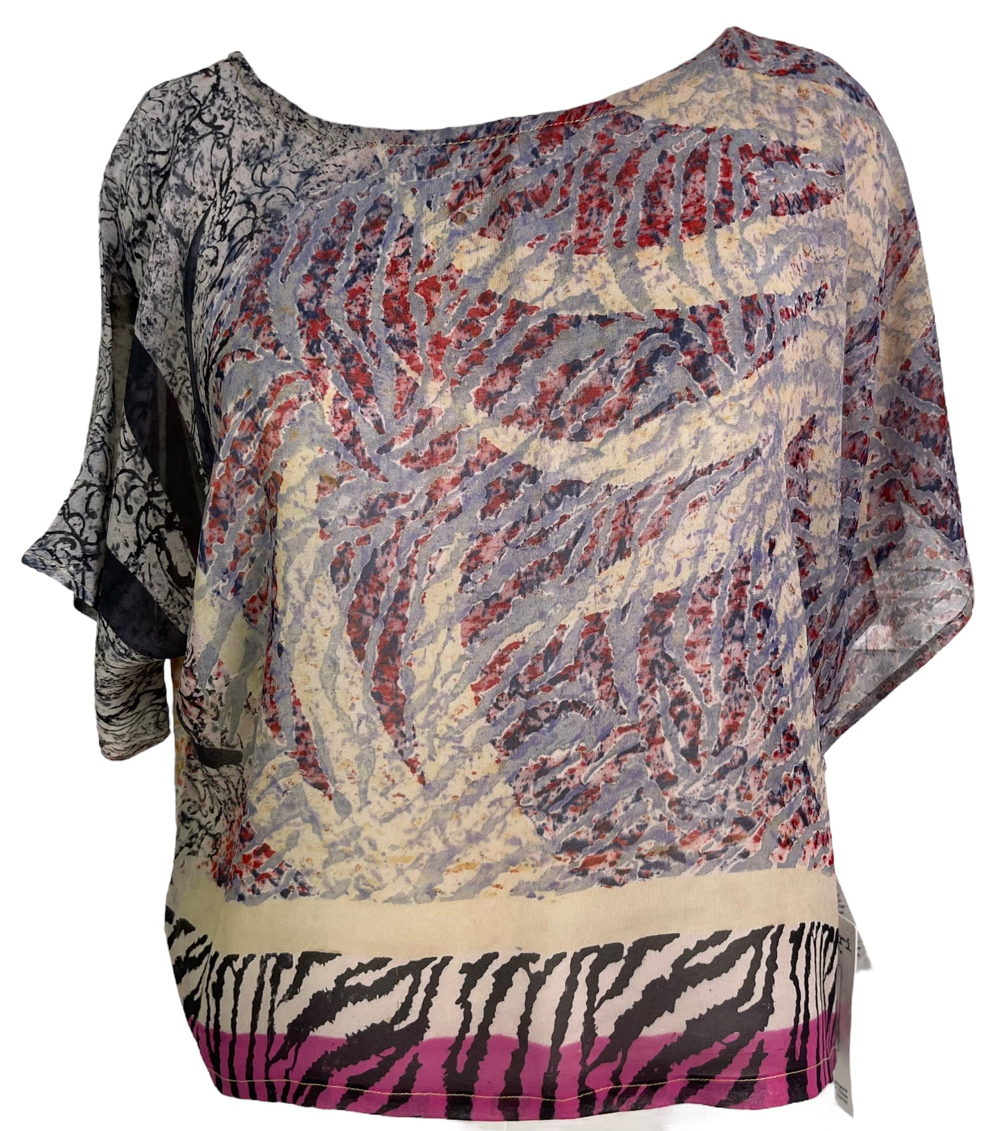 PRG6145 Sheer Avatar Pure Silk Boxy Top - Velora