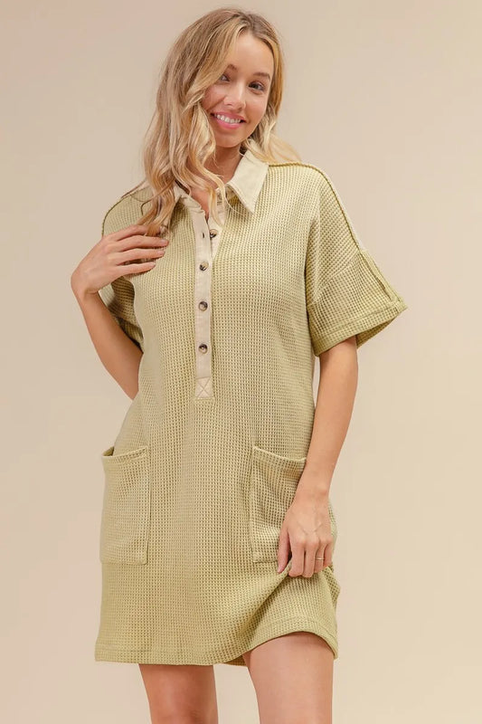 BiBi Dip Dye Mineral Washed Knit Dress - Velora Luxury Fashion