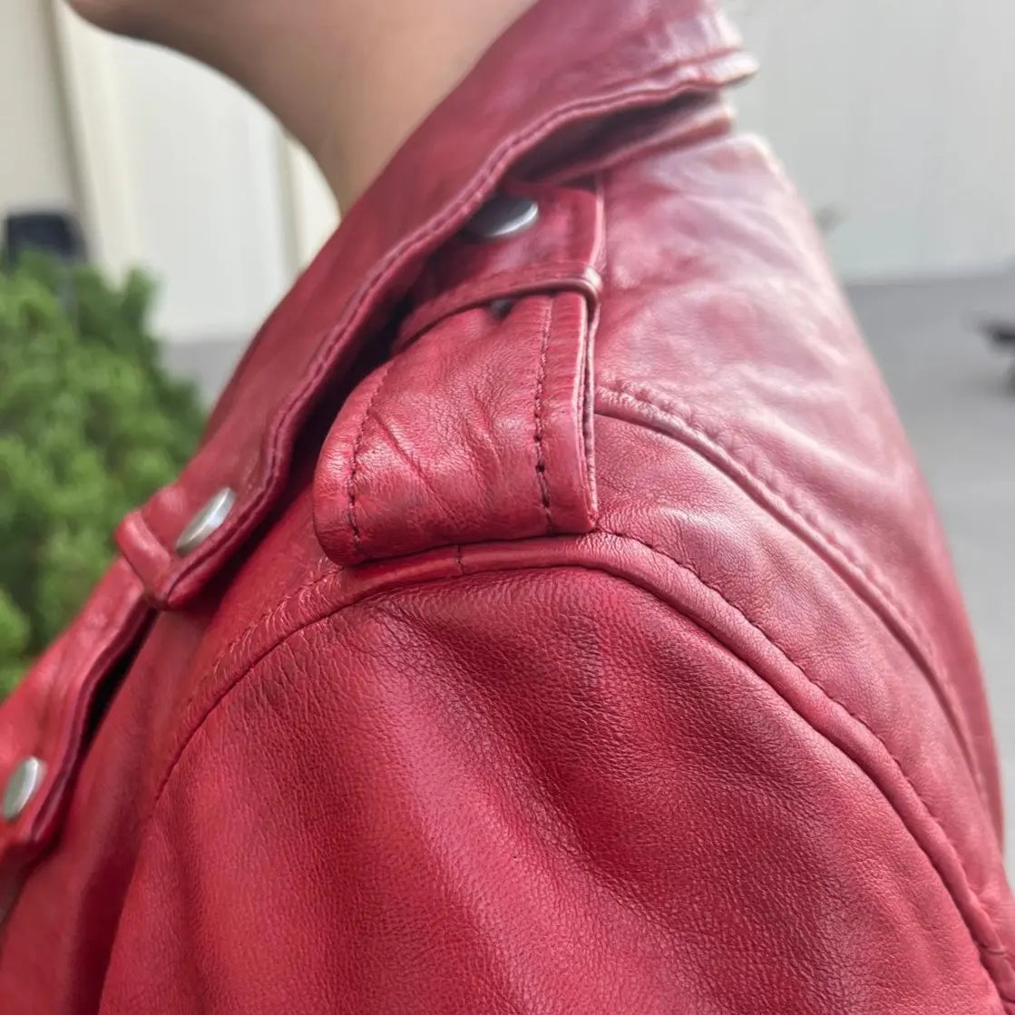Biker-Look Sheep Leather Jacket - Velora Luxury Fashion