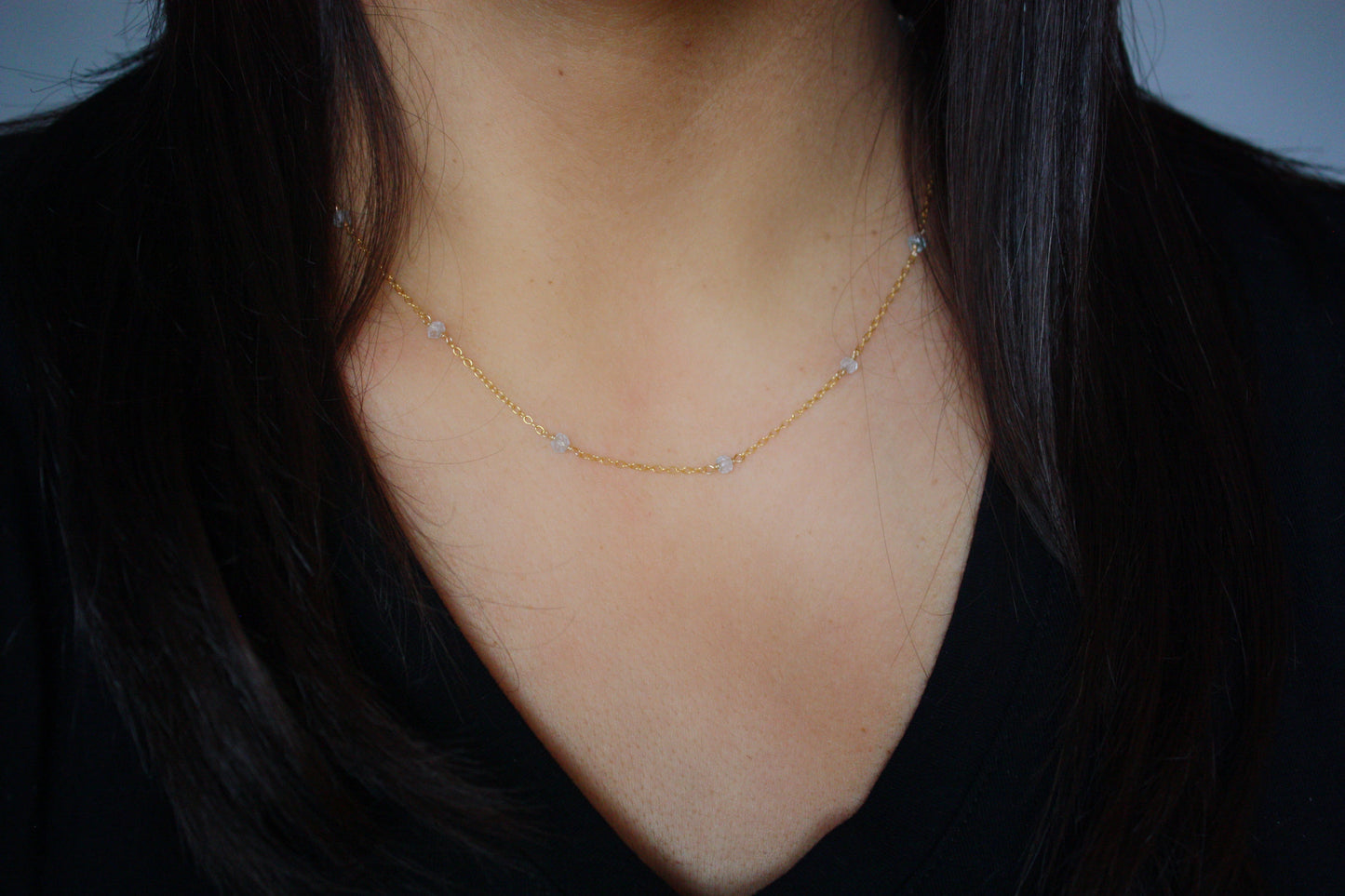 Blue Topaz Wire Wrapped Layering Necklace - Velora Luxury Fashion