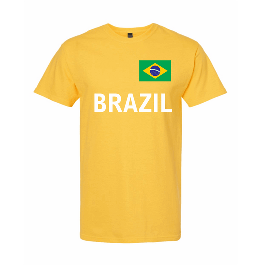 Brazil World Football Fan Tee β Yellow - Velora