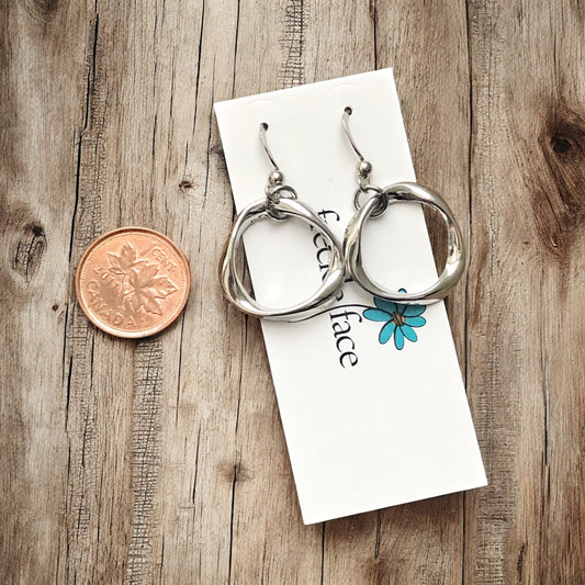 Lightweight Twisted Hoop Earrings – Non-Tarnish Rhodium Plated - Velora