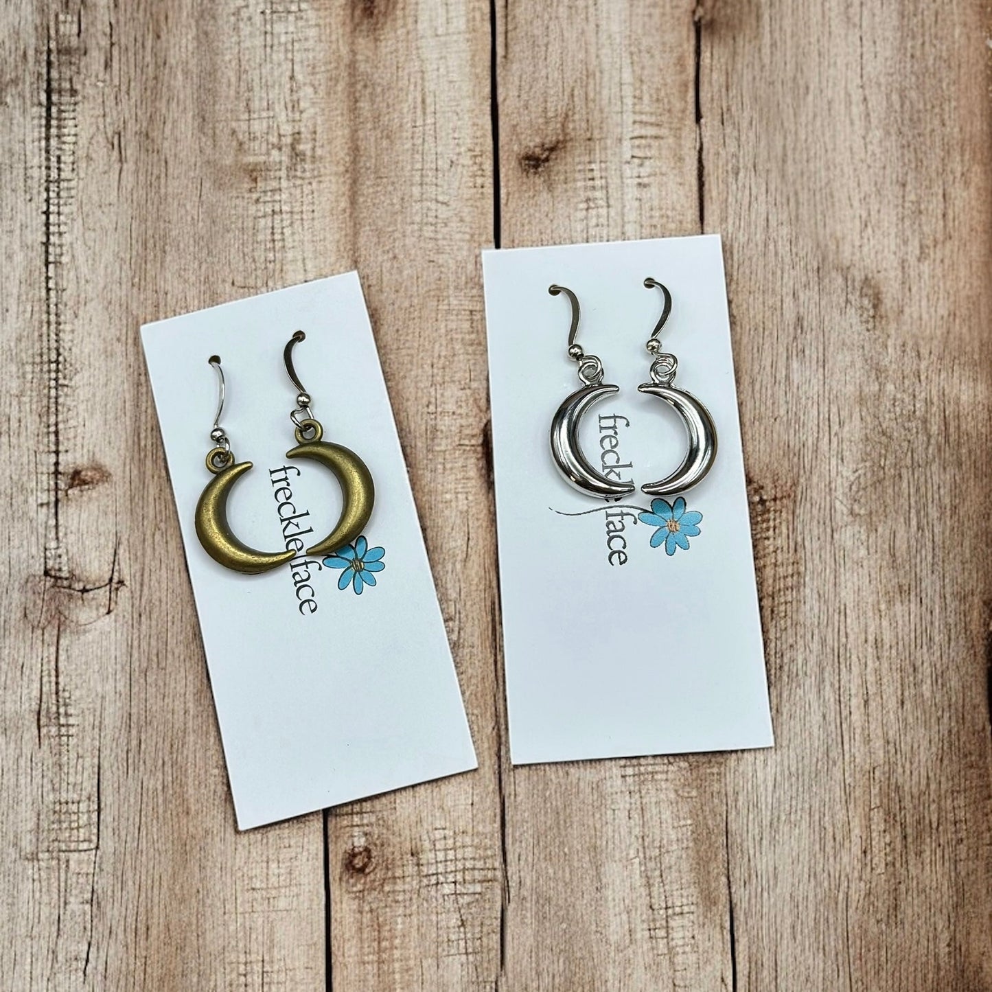 Bubble Moon Earrings - 3D Crescent Shape, Hypoallergenic, Nickel-free - Velora
