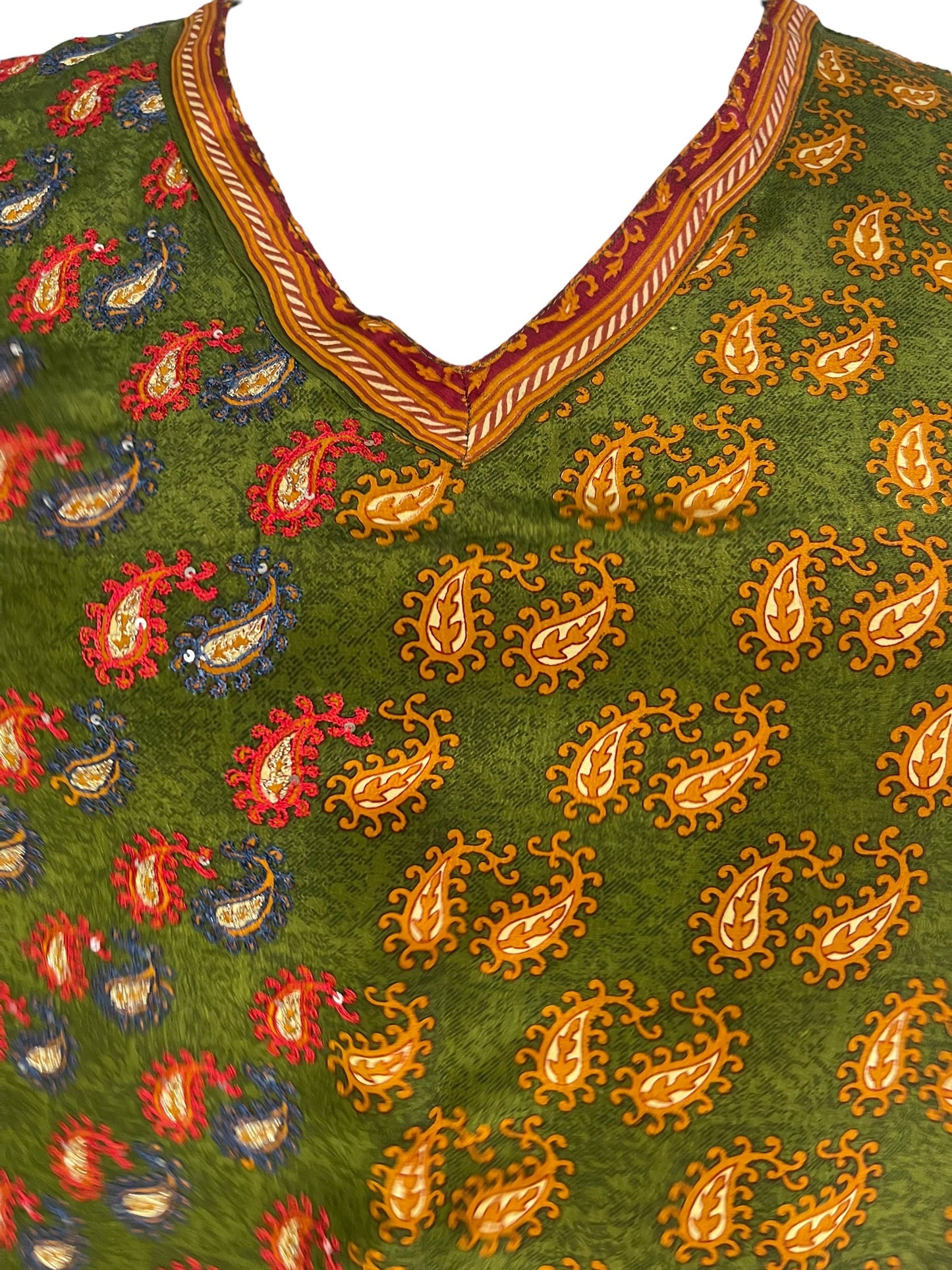 PRC6119 Avatar Pure Silk Short Kaftan Tunic without Slits - Velora