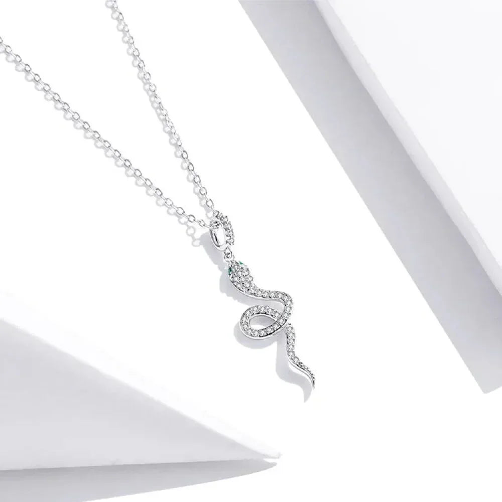 Captivating Beauty: Vintage Sterling Silver Snake Jewelry Set With Crystals - Velora Luxury Fashion