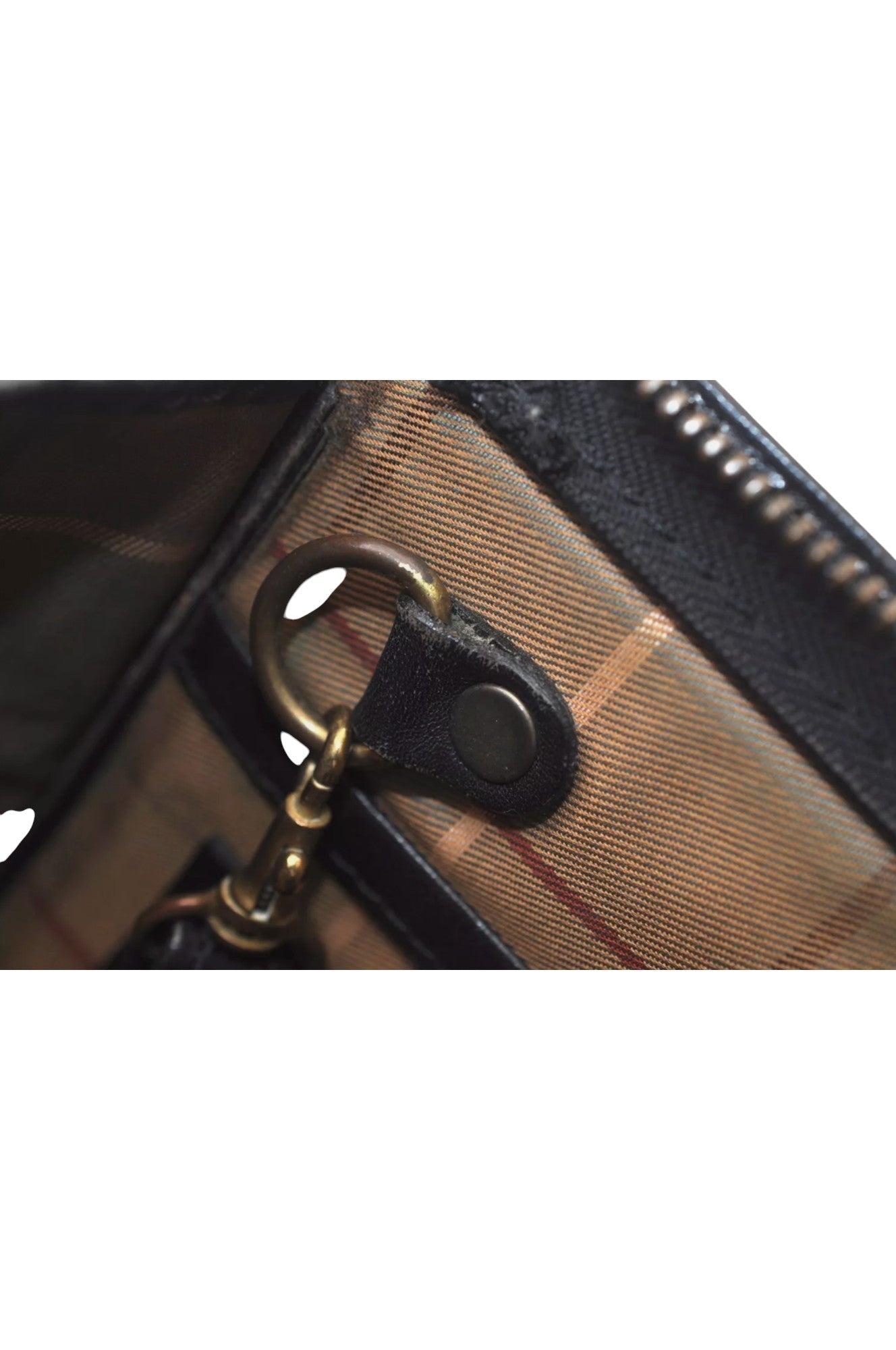 Authentic Burberrys Vintage Leather Clutch Hand Bag Purse Black 6538L - Velora