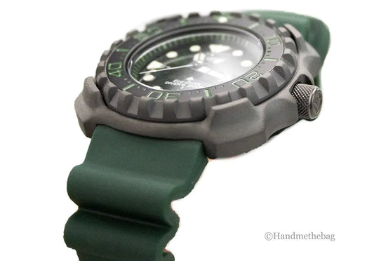 Citizen Promaster Marine Diver Eco-Drive Titanium Dark Green Strap Watch - Velora Luxury Fashion
