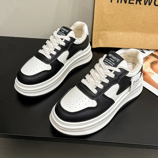 Contrast Platform Sneakers - Velora Luxury Fashion