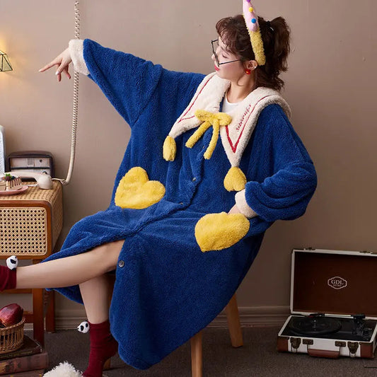 Coral Fleece Pajamas Nightgown Women EX-STOCK Canada