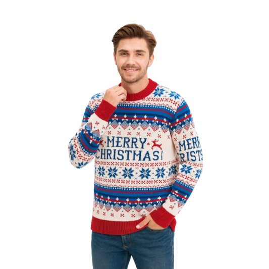 Couple - White Merry Christmas Sweater - Velora Luxury Fashion