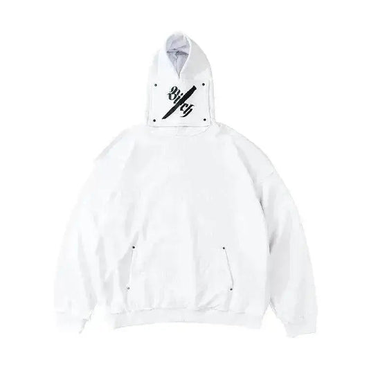 Creative Detachable High Neck Loose Hooded Men's Sweater