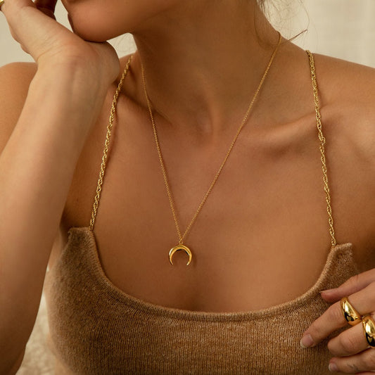 Crescent Moon Necklace - Velora Luxury Fashion