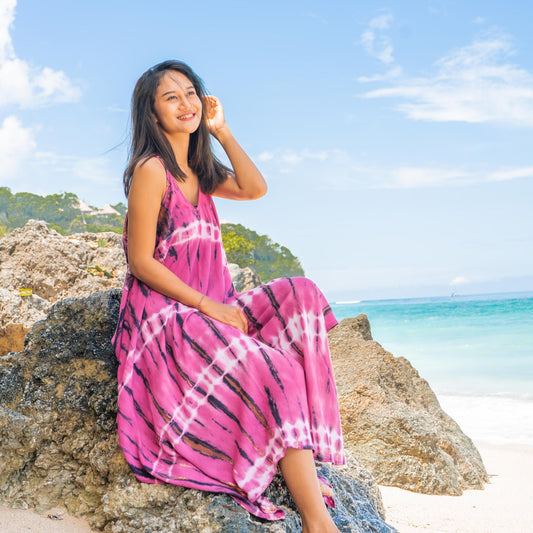 Purple Hippie Tie Dye Handkerchief Dress