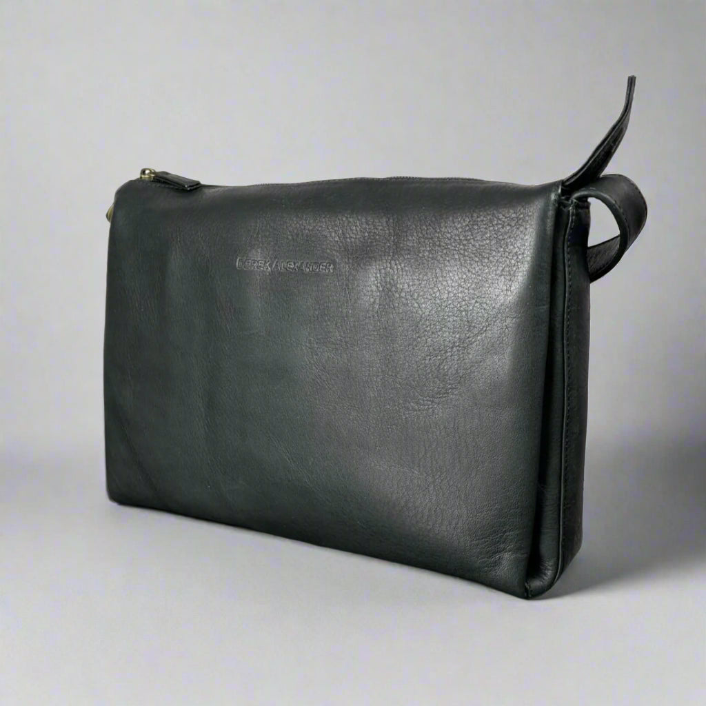 Derek Alexander Zip Top Leather Crossbody Bag - Velora Luxury Fashion
