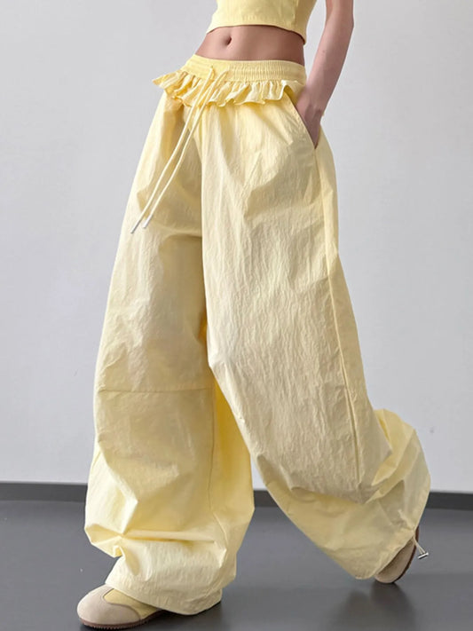 Drawstring Wide Leg Pants - Velora Luxury Fashion