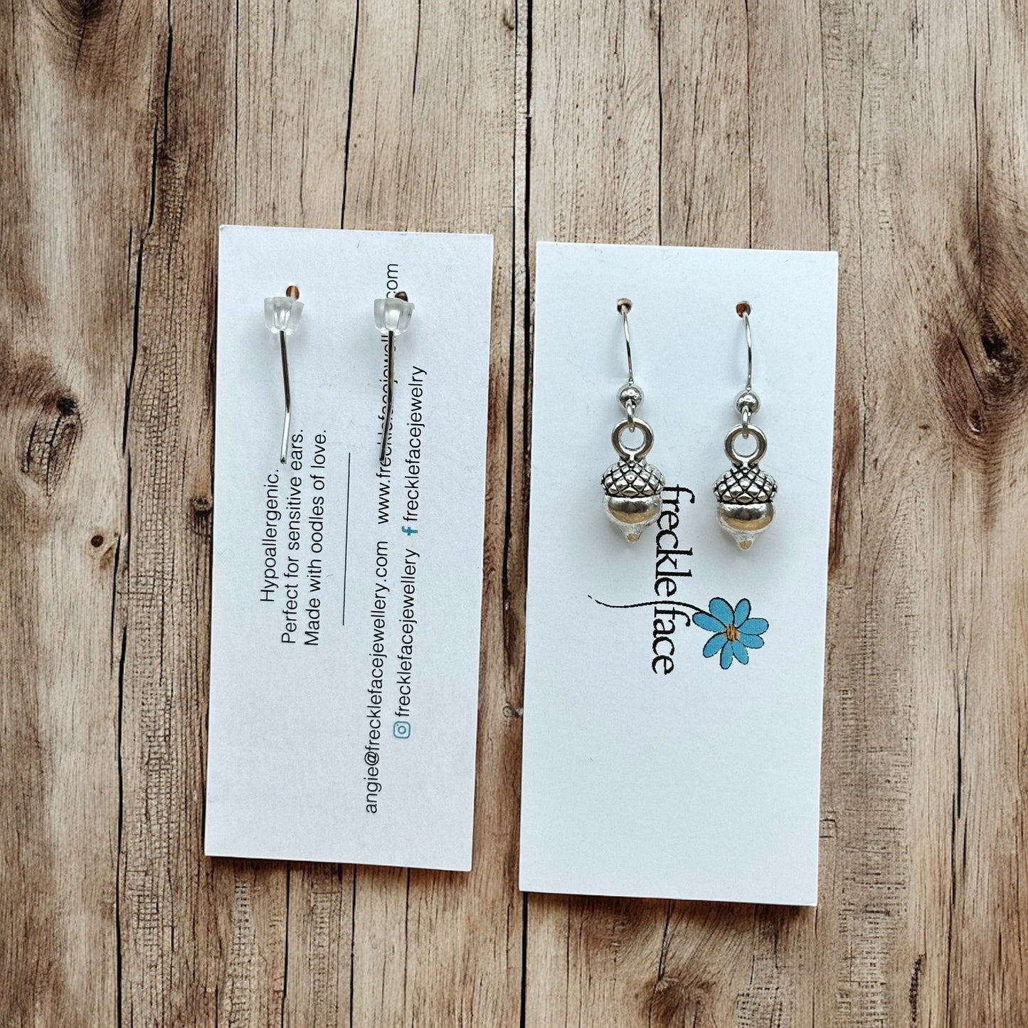 Simple Acorn Earrings – Minimalist Autumn-Inspired Earrings in Mixed Metals - Velora