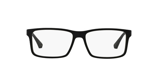 Emporio Armani Mens EA3038 Rectangular Sunglasses Rubber Black/Demo Lens 54 mm - Velora Luxury Fashion