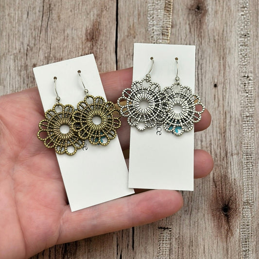 Lace Textured Earrings - Velora
