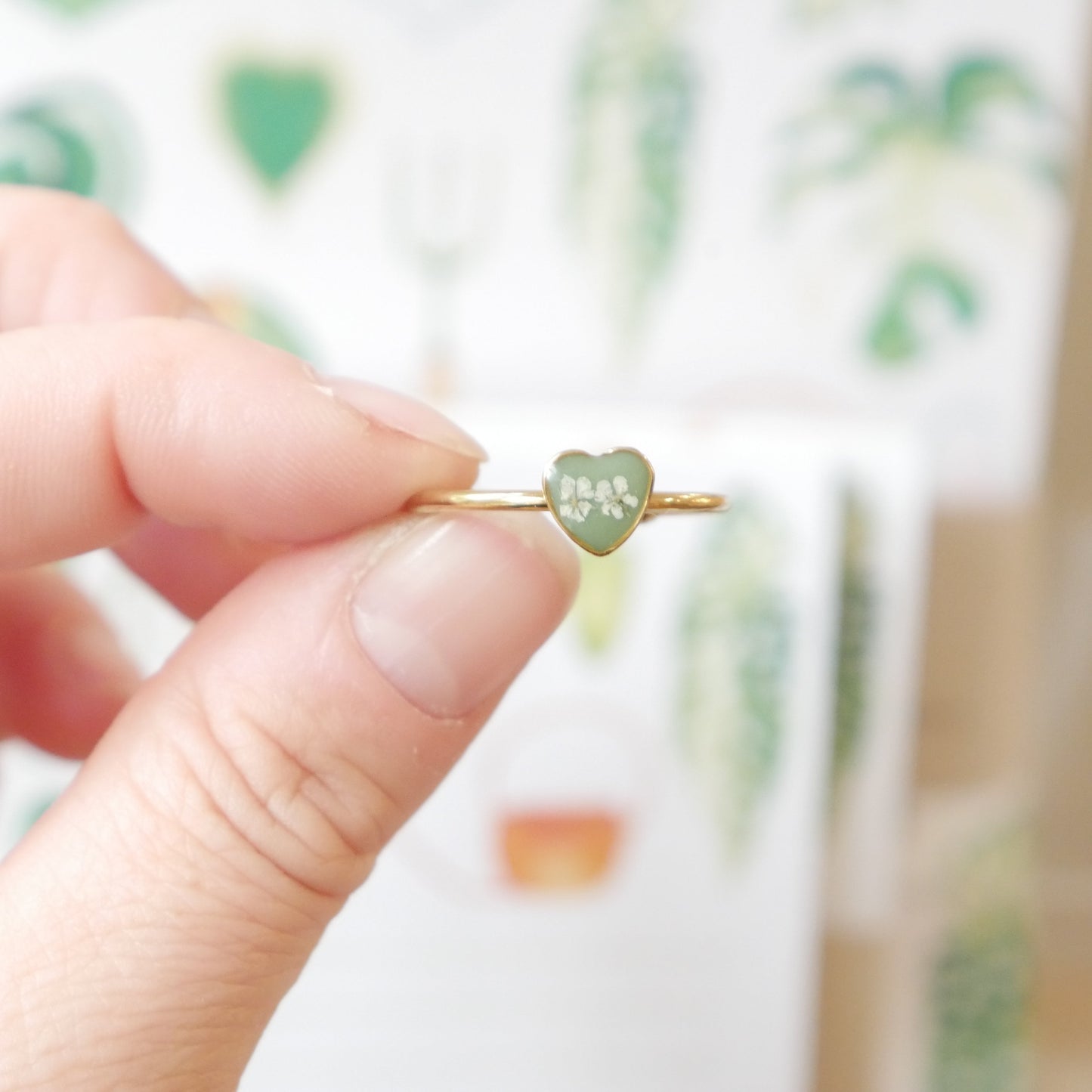 Bague automne - mini coeur (ajustable) - Velora