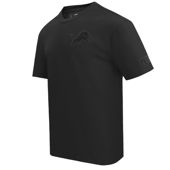 NFL DETROIT LIONS NEUTRAL MEN'S COTTON JERSEY DROP SHOULDER TEE FDL145314-BLK - Velora
