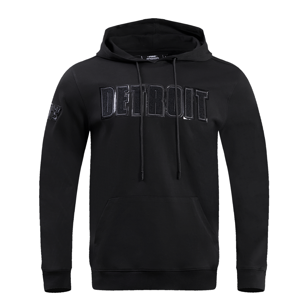 NFL DETROIT LIONS TRIPLE BLACK MEN'S PULLOVER HOODIE FDL5410282-3BK - Velora