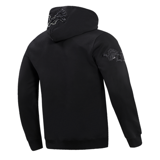 NFL DETROIT LIONS TRIPLE BLACK MEN'S PULLOVER HOODIE FDL5410282-3BK - Velora