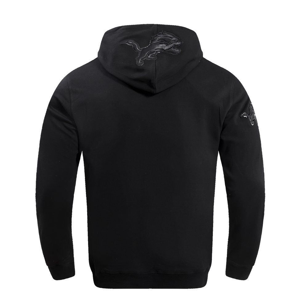 NFL DETROIT LIONS TRIPLE BLACK MEN'S PULLOVER HOODIE FDL5410282-3BK - Velora
