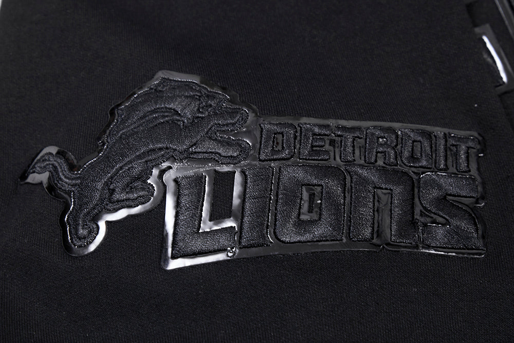 NFL DETROIT LIONS TRIPLE BLACK MEN'S PULLOVER HOODIE FDL5410282-3BK - Velora