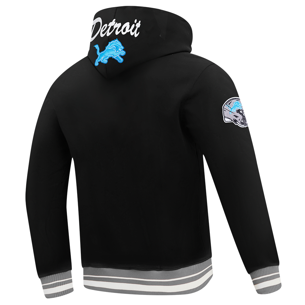 NFL DETROIT LIONS TEAM BADGE MEN'S RIB FLC PO HOODIE FDL5411045-BGY - Velora