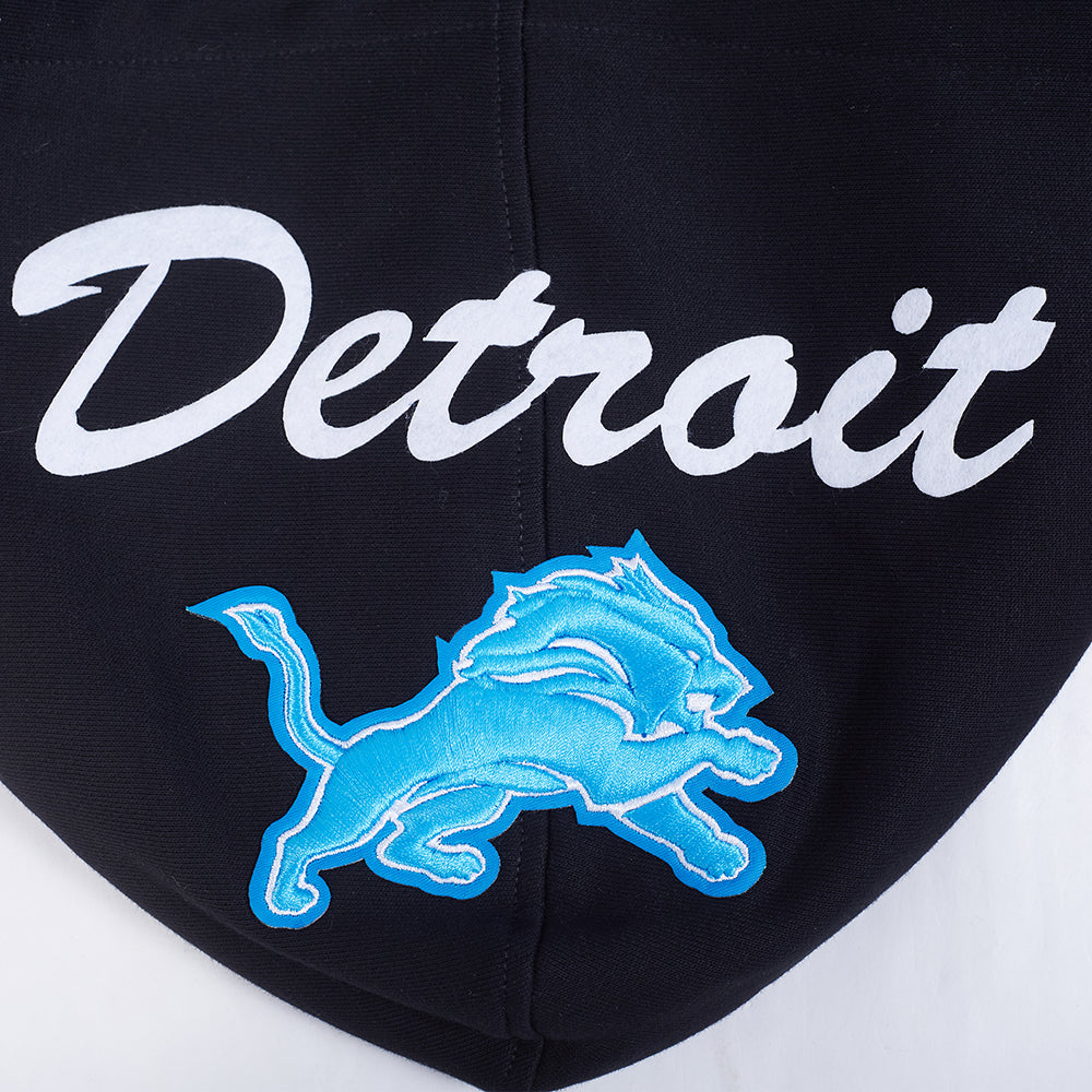 NFL DETROIT LIONS TEAM BADGE MEN'S RIB FLC PO HOODIE FDL5411045-BGY - Velora