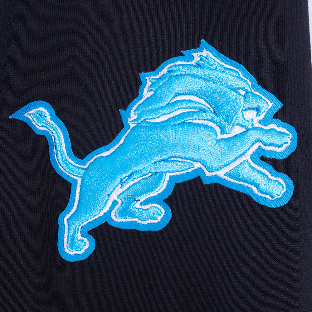 NFL DETROIT LIONS TEAM BADGE MEN'S RIB FLC PO HOODIE FDL5411045-BGY - Velora