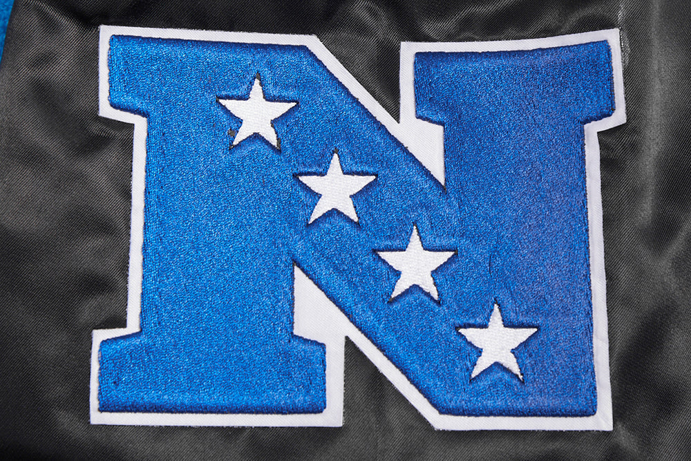 NFL DETROIT LIONS MASHUP MEN'S RIB SATIN JACKET FDL6410476-BLK - Velora