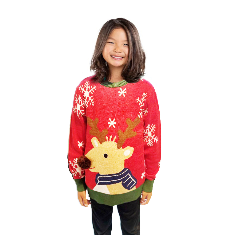 Family Bundle - Reindeer Sweater With a Pompom - Velora Luxury Fashion