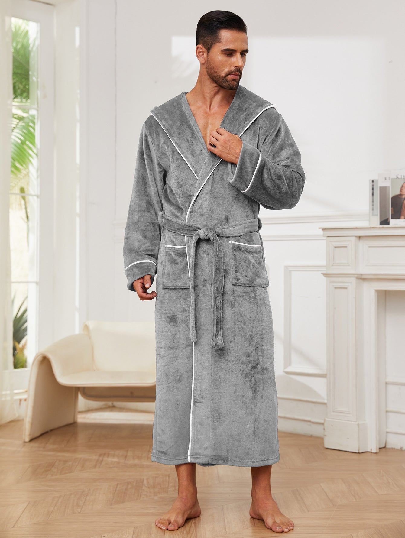 Fashion Men's Flannel Bathrobe Pajamas Women - Velora