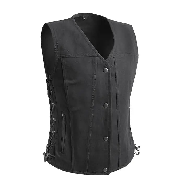 First MFG Co. Women's Tiff Motorcycle Twill Vest Boutique of Leathers/Open Road