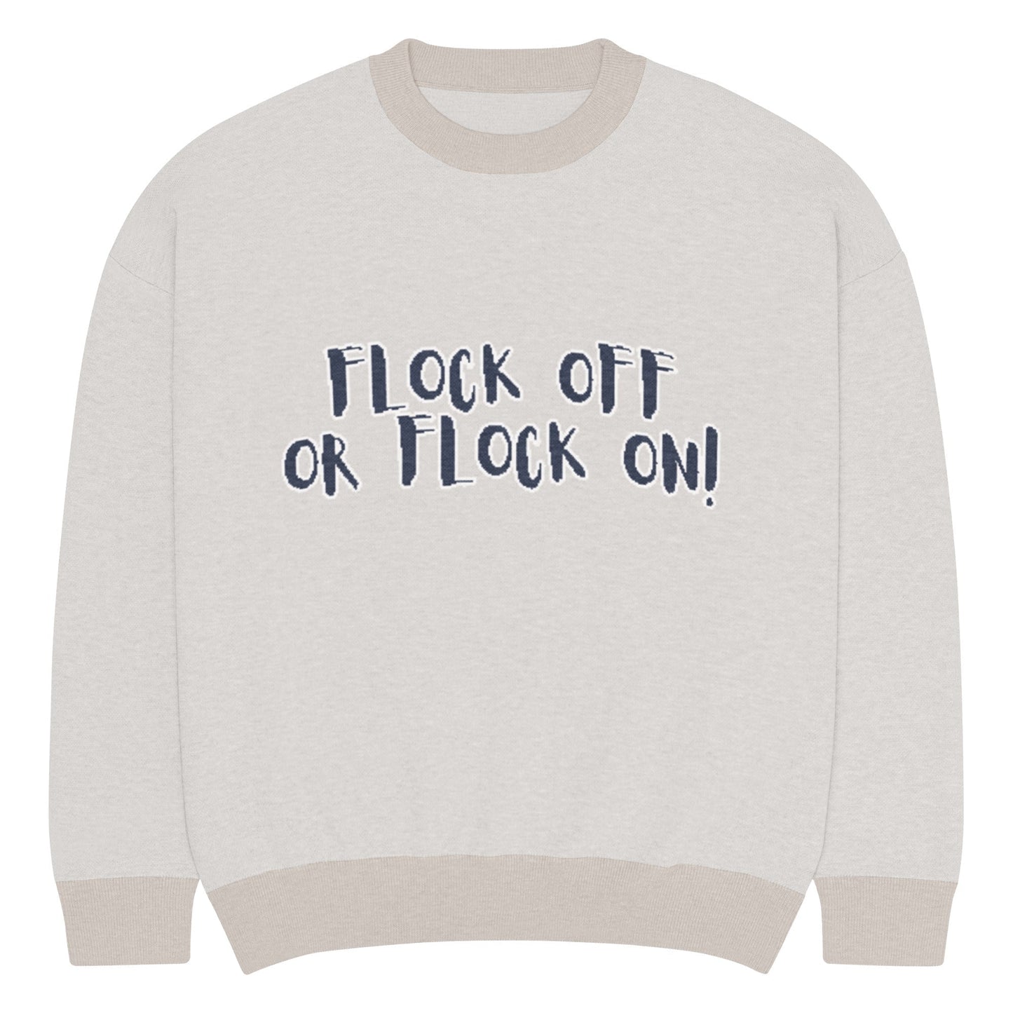 Flock Off Knitted Verba Unisex crew neck sweater - Velora Luxury Fashion