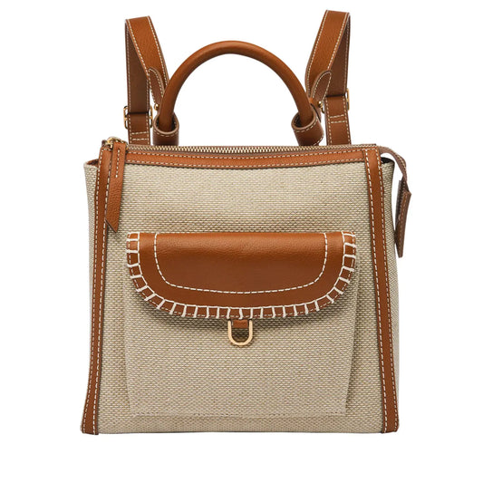 Fossil Parker Two-Tone Backpack Purse - Velora Luxury Fashion