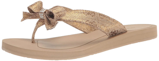 GUESS Womens TUTA Sandal GOLD 710 6 - Velora Luxury Fashion