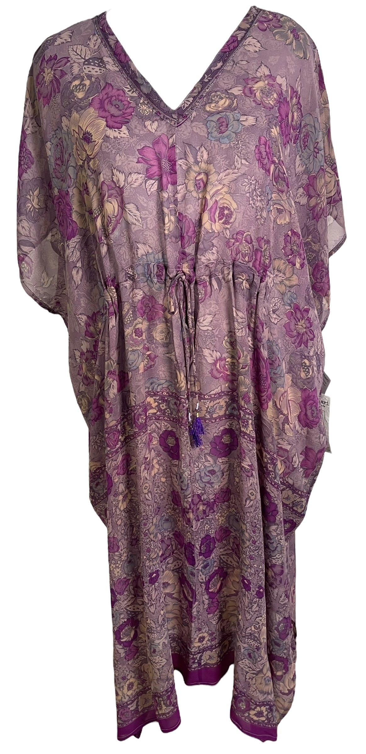 PRG6797 Sheer Avatar Pure Silk Maxi Kaftan - Velora