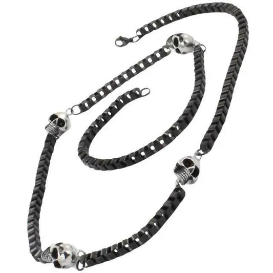 GoSteel Biker Skull Chain Necklace - Velora Luxury Fashion