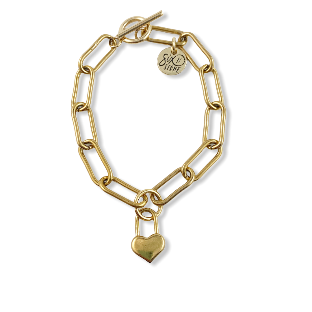 Gold Heart and Lock Set - Velora Luxury Fashion