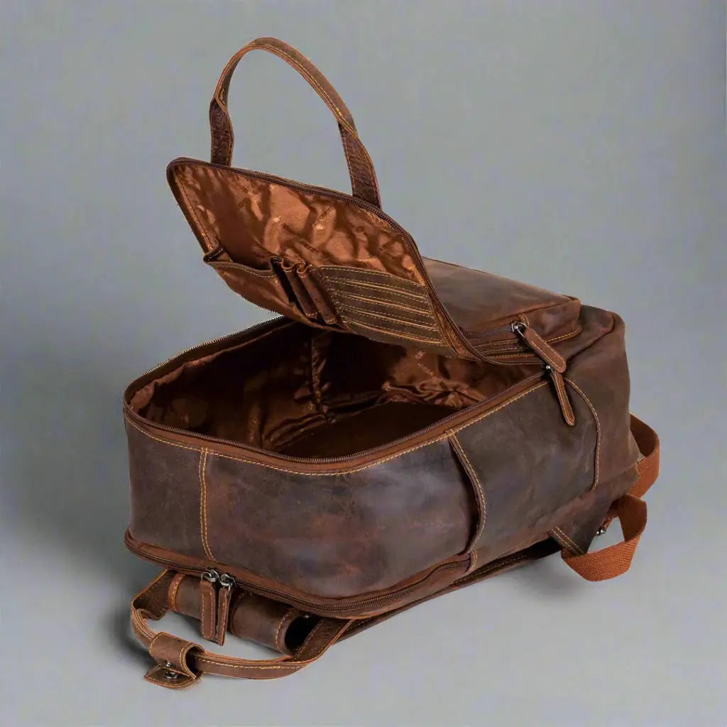 Greenwood Leather Backpack with Reinforced Laptop and Tablet Compartments Boutique of Leathers/Open Road