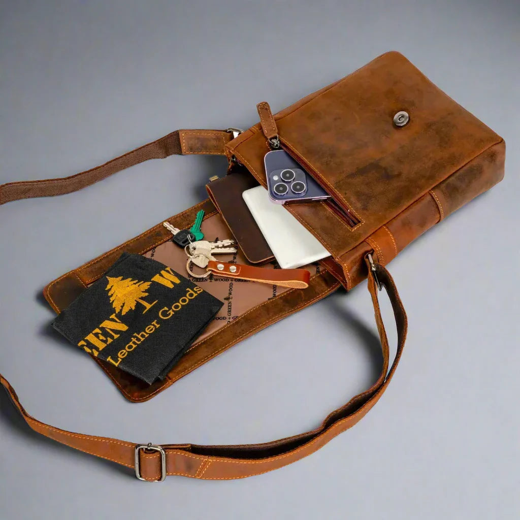 Greenwood Leather Henry Mini-Messenger Bag Boutique of Leathers/Open Road