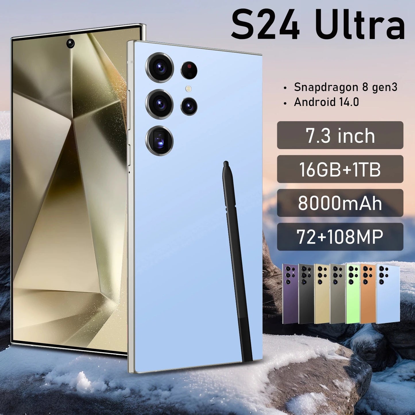 Hot Selling S24 Ultra 5G 7.3-Inch 2K HD Screen Smart Phone High Quality Sound with Stereo Speakers Original Ultra 5G Smartphones - Velora